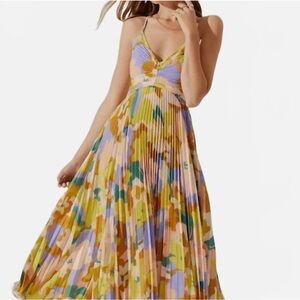 ASTR • Blythe Midi Dress In Lime Rust Floral